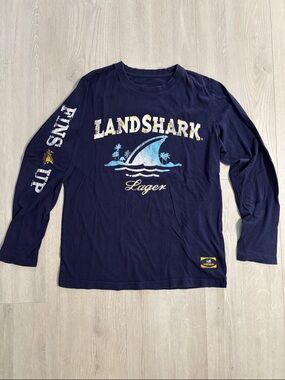🔥BUNDLESALE Margaritaville Landshark Lager Long Sleeve Graphic Tee Shirt T-shirt
